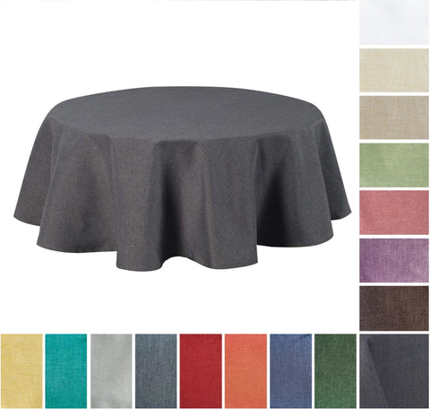 Brilliant linen look / tablecloth / round